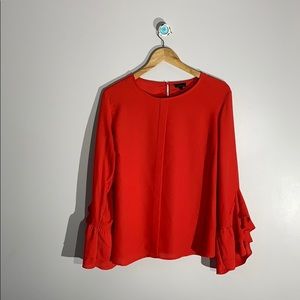 Red Bell Sleeve Top